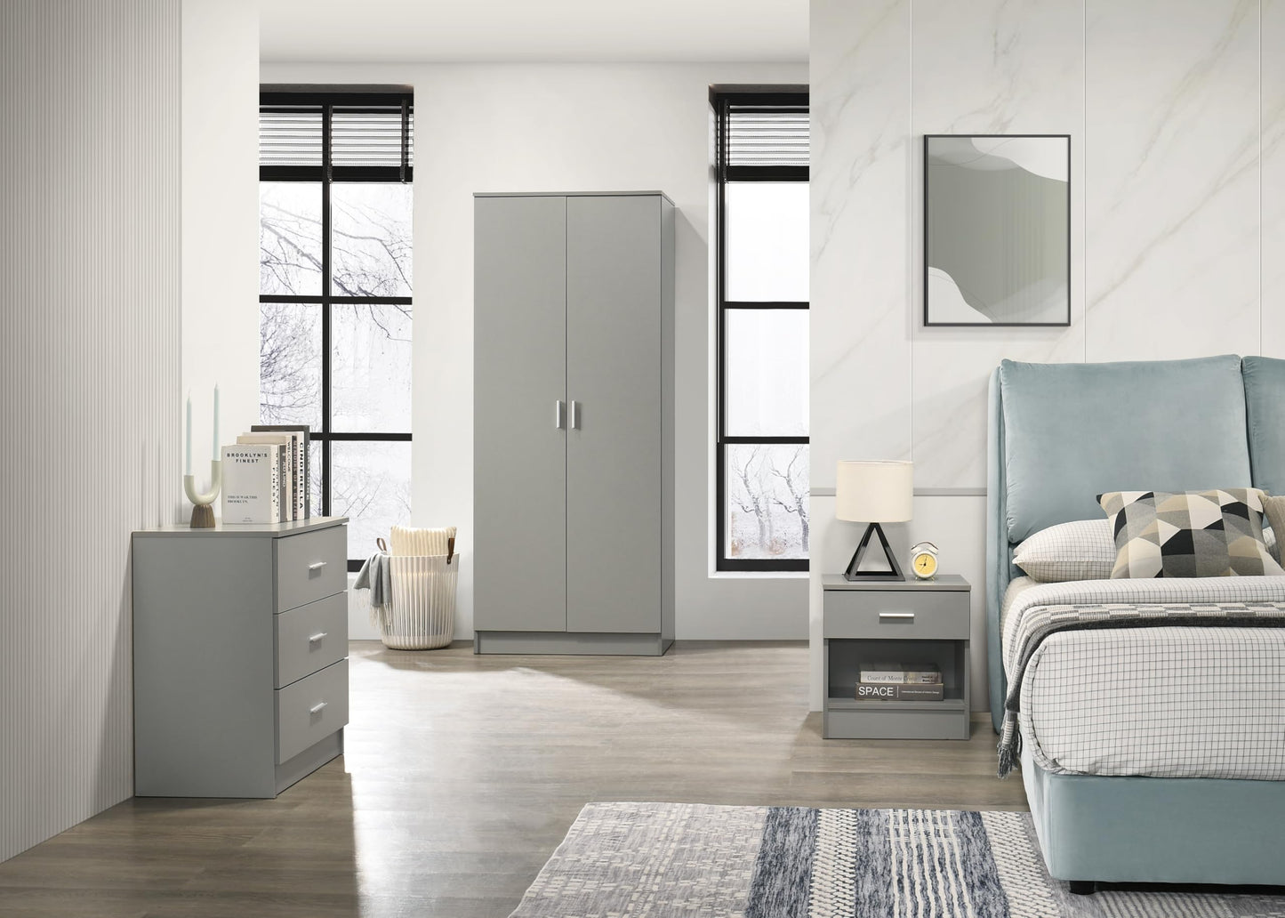 Timber Art Design UK Rio Costa 3 Drawer Bedroom Chest of Drawers with Stylish Metal Handles & Runners Storage Organiser Unit for Hallway Living Room