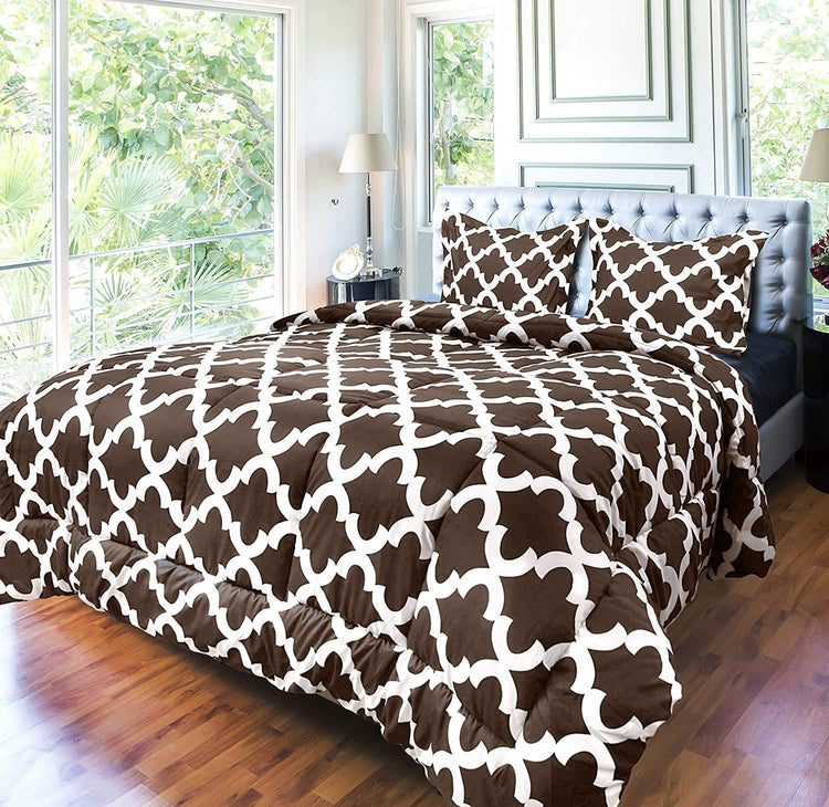 ComfyWell King Size Duvet - Printed Comforter Bedspreads, Coverlets & Sets, 2 Pillowcases Warm and Anti Allergy All Season Coverless Duvet, Throws For