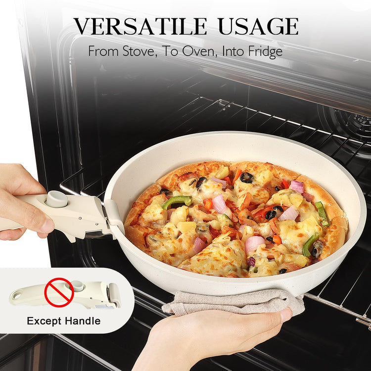 5-Piece Non-Stick Induction Cookware Set with Detachable Handle