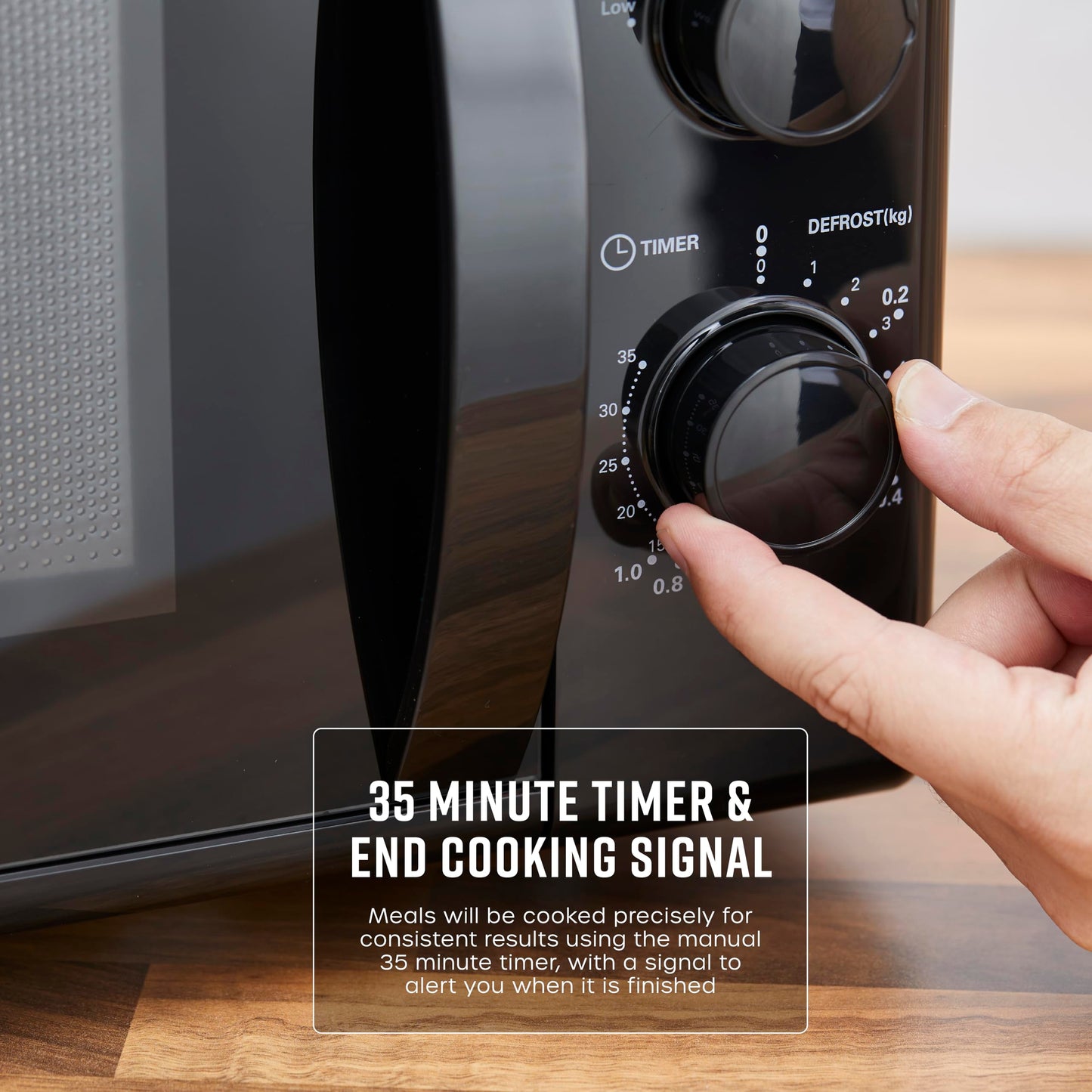 Swan SM4420BLK Manual Microwave with 5 Power Levels, 35 Minute Timer, 700W, 20L, Black