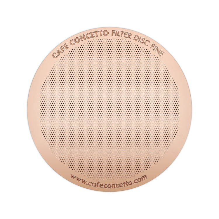 CAFE CONCETTO Filters for use in AeroPress Go/AeroPress Coffee Makers - Disc Fine & Superfine - Reusable - Premium Coated Stainless Steel (Rose Gold,