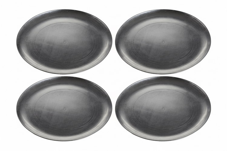 Set of Four 33cm Dia Silver Coupe Charger Plate | Paxton