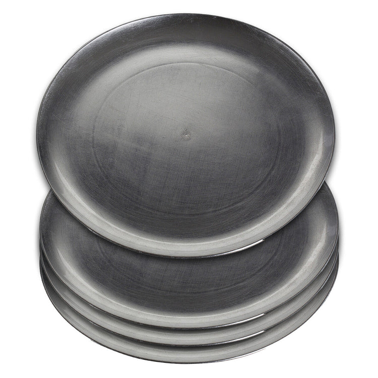 Set of Four 33cm Dia Silver Coupe Charger Plate | Paxton