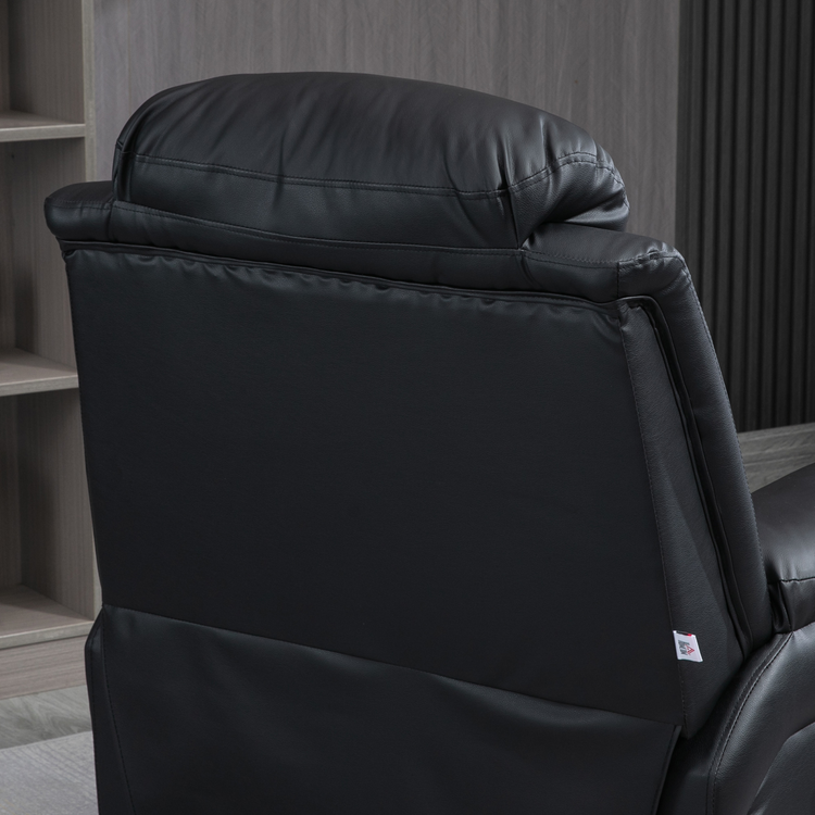HOMCOM PU Leather Electric Recliner Mobility Lift&Rise Overstuffed Design Black
