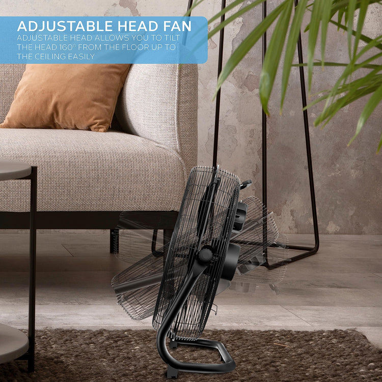 Air Pro 20" Floor Fan - Powerful Air Cooling & Circulating Fan with 3 Speed Setting & Adjustable Tilt - Indoor Home, Office, Gym Fan Quiet Portable