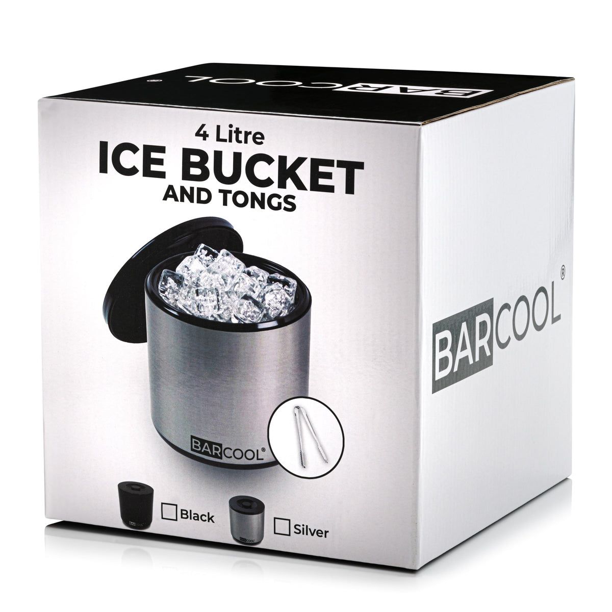 Barcool 4L Ice Bucket Round - Silver