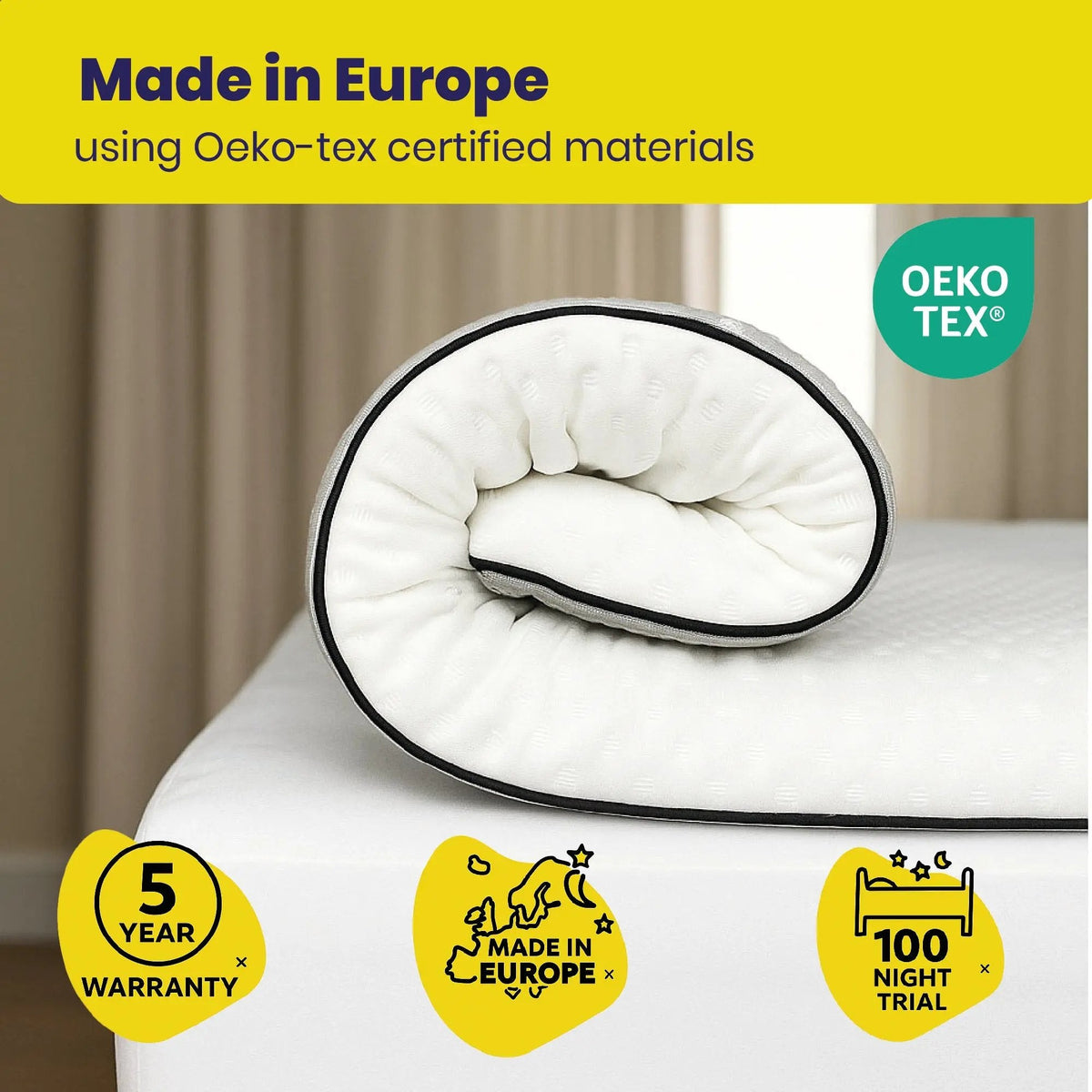 Brightr® Titan Deluxe Mattress Topper | Extra Firm & Firm| 8 cm Reversible | Designed for Soft & Sagging Mattresses
