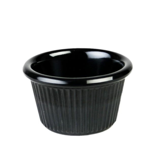 Fluted Melamine Black Ramekin 89ml - Pack Of 12