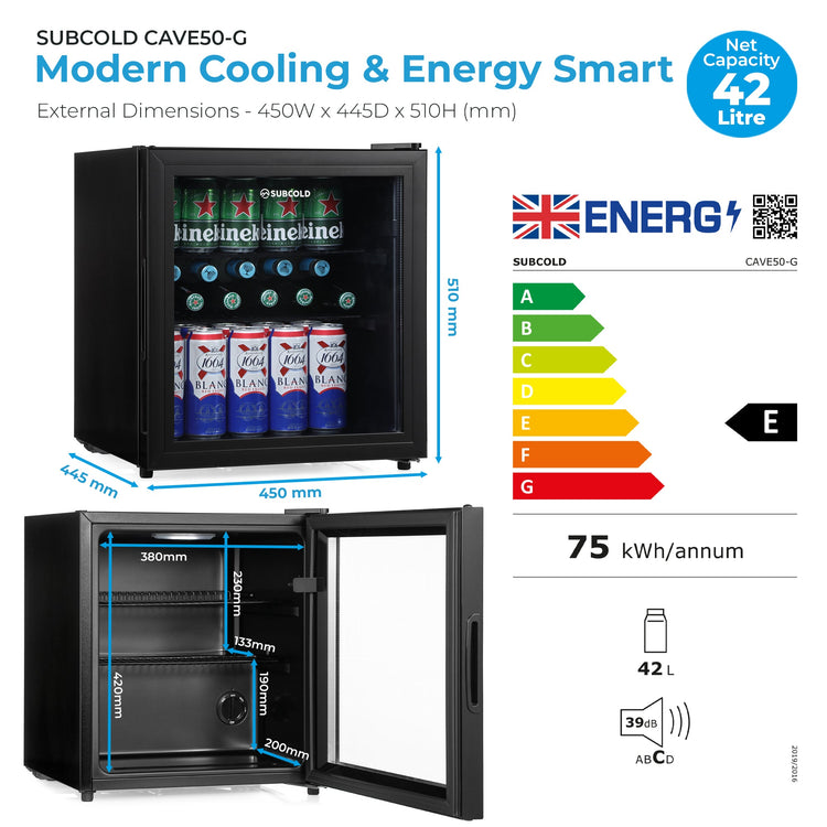 Subcold Cave50 Glass Door Beer Fridge