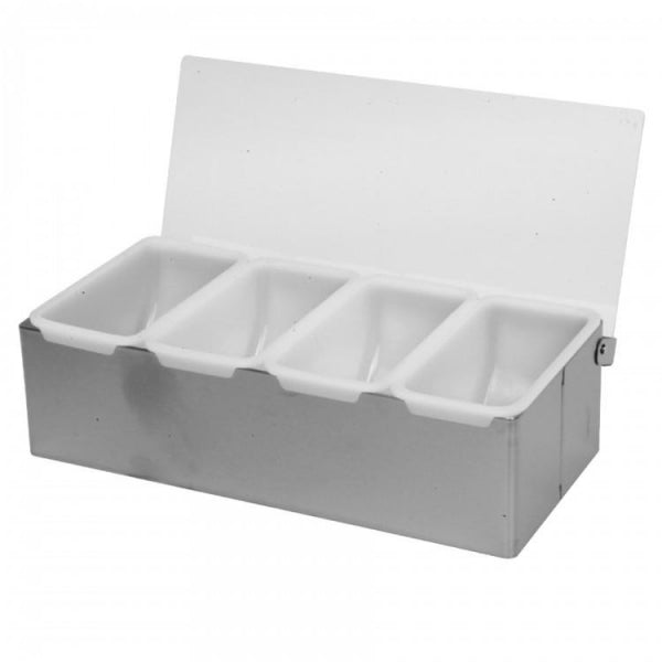Stainless Steel Condiment Container 4 Compartments