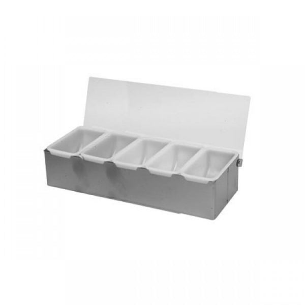 Stainless Steel Condiment Container 5 Compartments