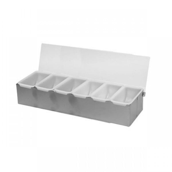 Stainless Steel Condiment Container 6 Compartments