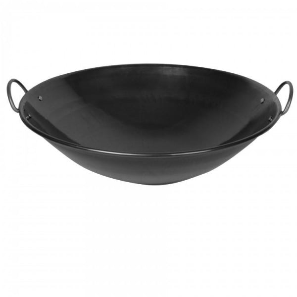 Curved Rim Iron Wok With Rounded Handles 54cm