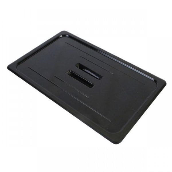 Full Size Polycarbonate Black Food Pan Lid with Handle