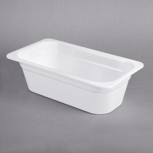 GN 1/3 White Melamine Gastronorm Pan 100mm Deep