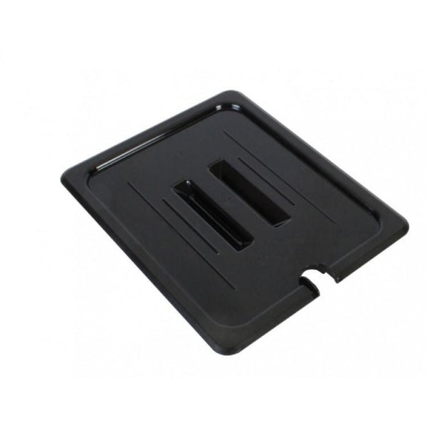 GN 1/2 Polycarbonate Gastronorm Notched Lid Black