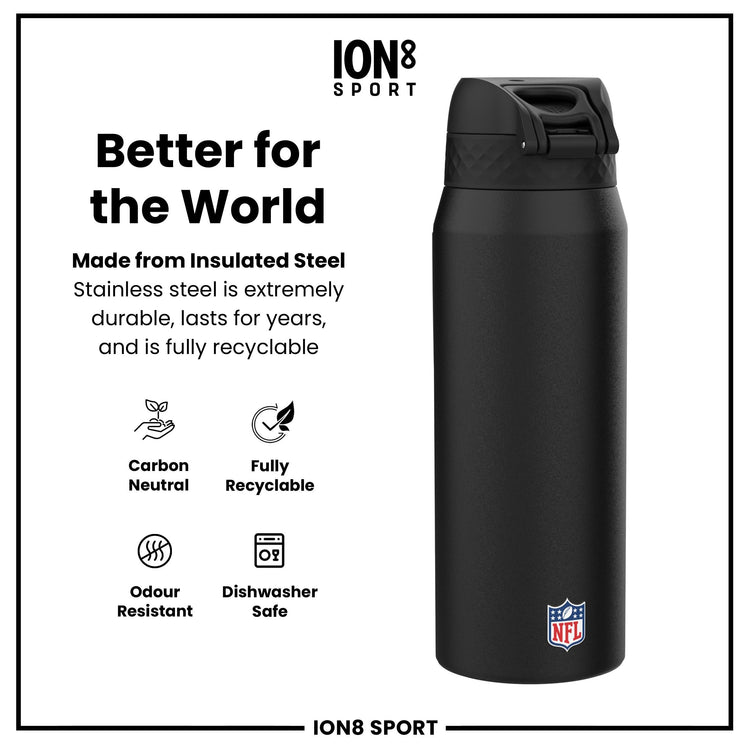 NFL x ION8 Insulated Steel Water Bottle, NFL 49ers, 750ml (24oz)