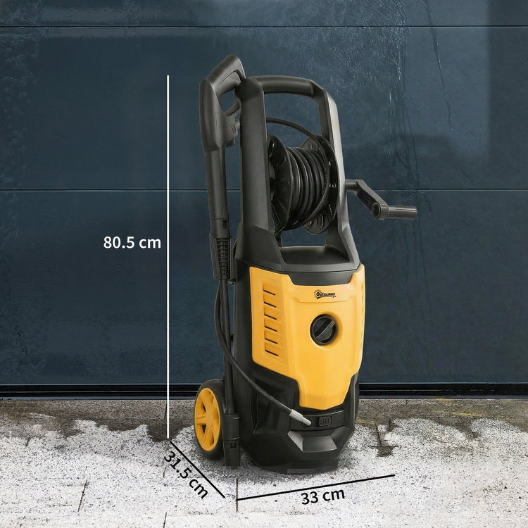 Outsunny 2200W High Pressure Washer, 170 Bar Pressure Washer with Adjustable Nozzle and 6M Hose, 33 x 31.5 x 80.5 cm, Yellow