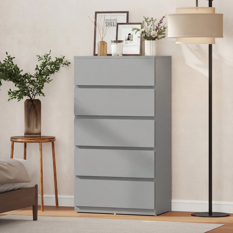 HOMCOM Chest of Drawers, 5-Drawer Storage Cabinets, Modern Dresser, Storage Drawer Unit for Bedroom