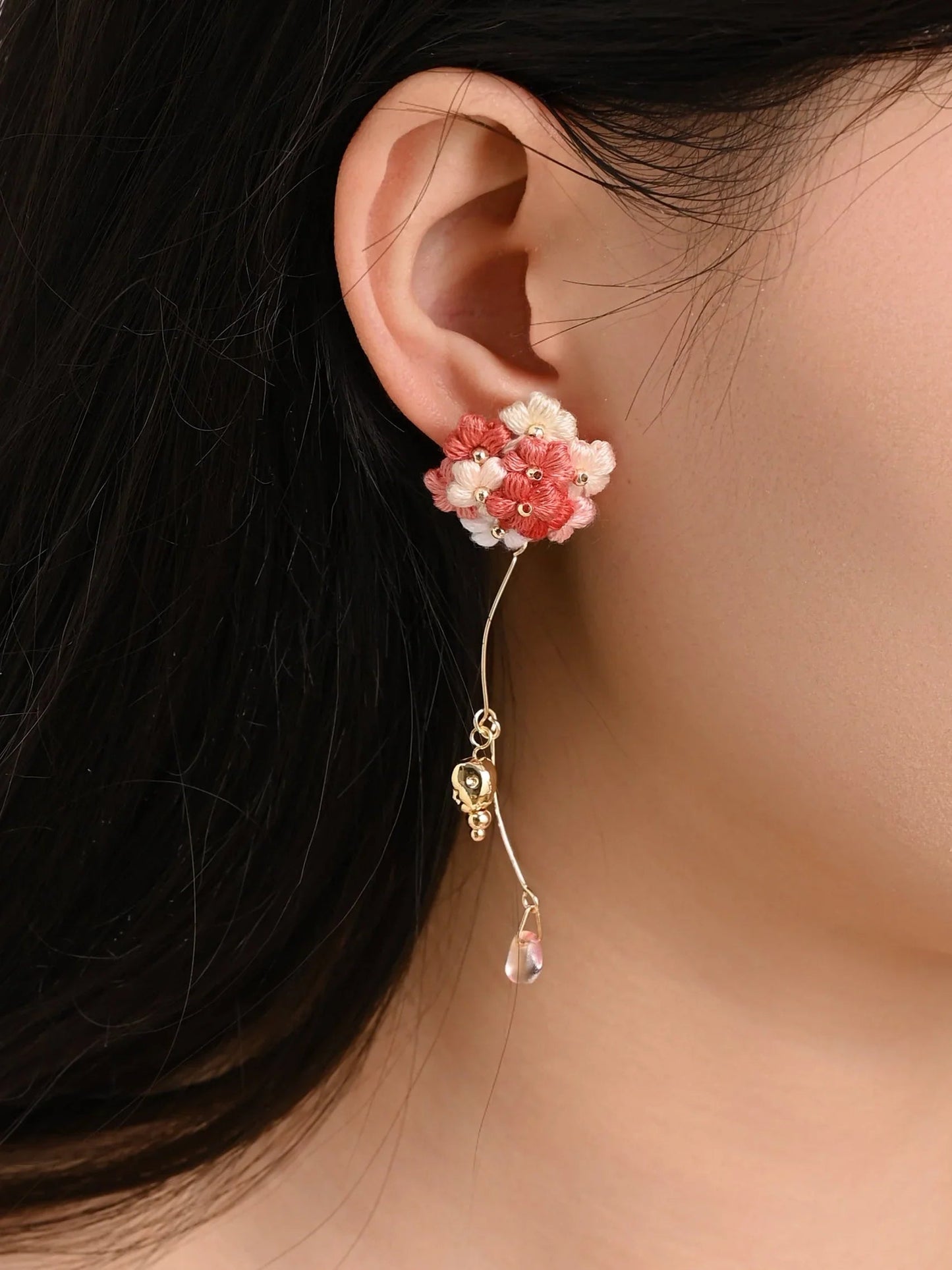 Blushing Bouquet Micro-Crochet Earrings