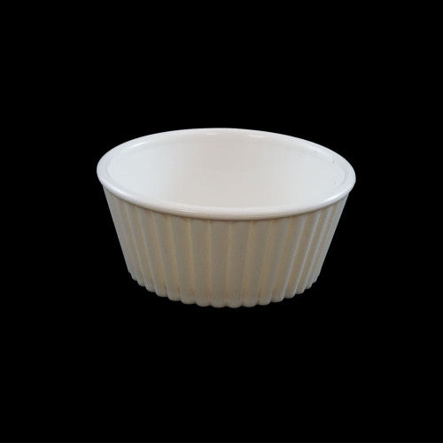 Fluted Melamine White Ramekin 118ml- Pack Of 12