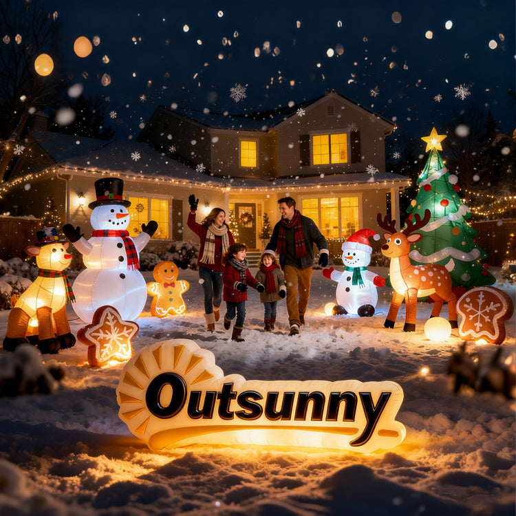 Outsunny 7FT Hanging Christmas Inflatable Santa with Dog, Christmas Blow Up Decoration with Built-in LED Lights for Garden, Indoor Outdoor Home Decor