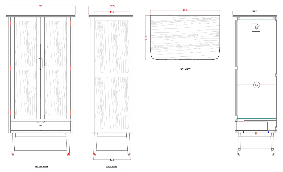 Norway Dark Walnut Wardrobe