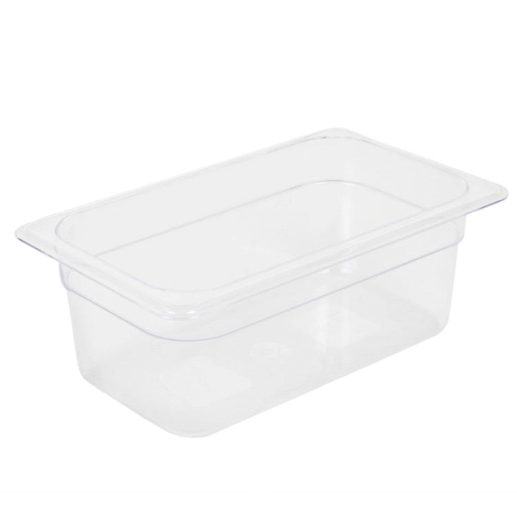 1/4 Clear Polycarbonate Gastronorm Food Pan Container 100mm