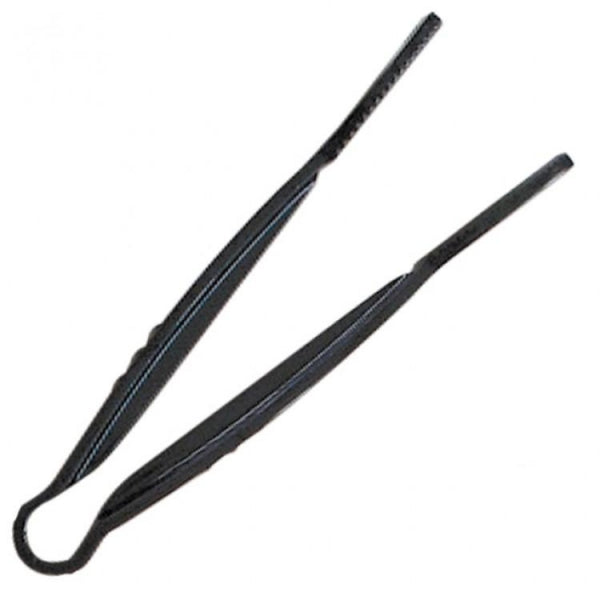 Polycarbonate Black Flat Grip Tongs 229mm