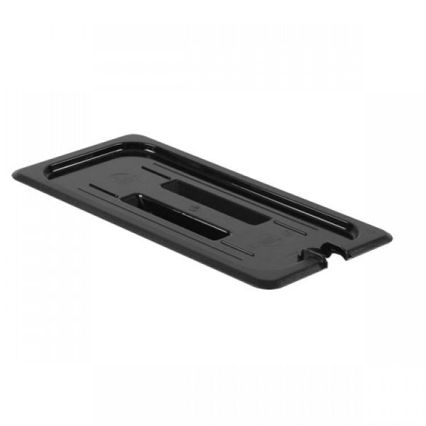 GN 1/3 Polycarbonate Gastronorm Notched Lid Black