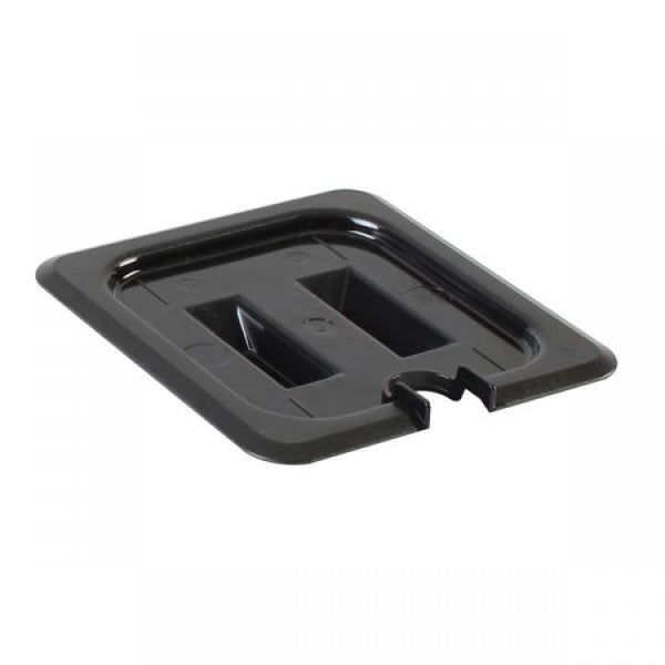 GN 1/6 Polycarbonate Gastronorm Notched Lid Black
