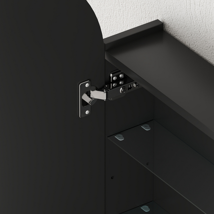 HOMCOM Bathroom Mirror Cabinet with Adjustable Glass Shelves