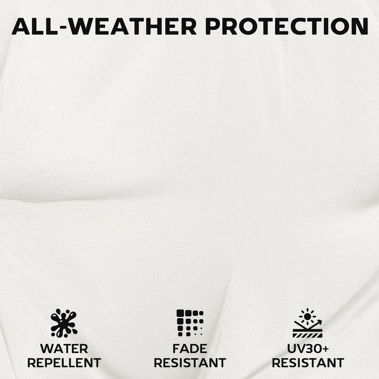 Outsunny Outdoor Seat Cushions Set of 2 with Ties, Waterproof Garden Seat Pads, Cream White