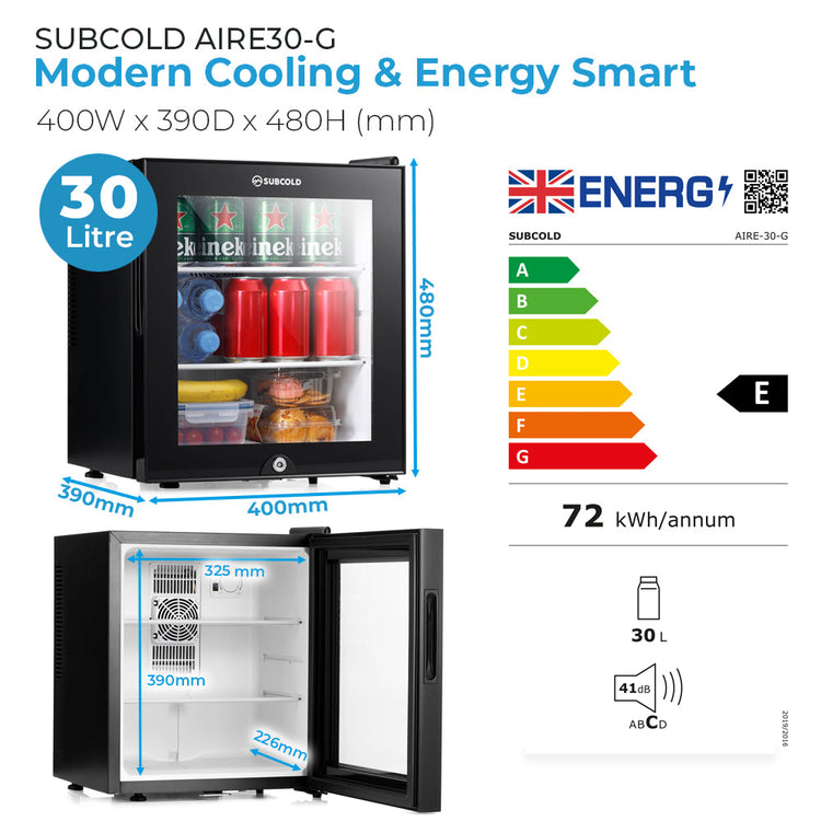 Subcold Aire30-G LED Mini Fridge