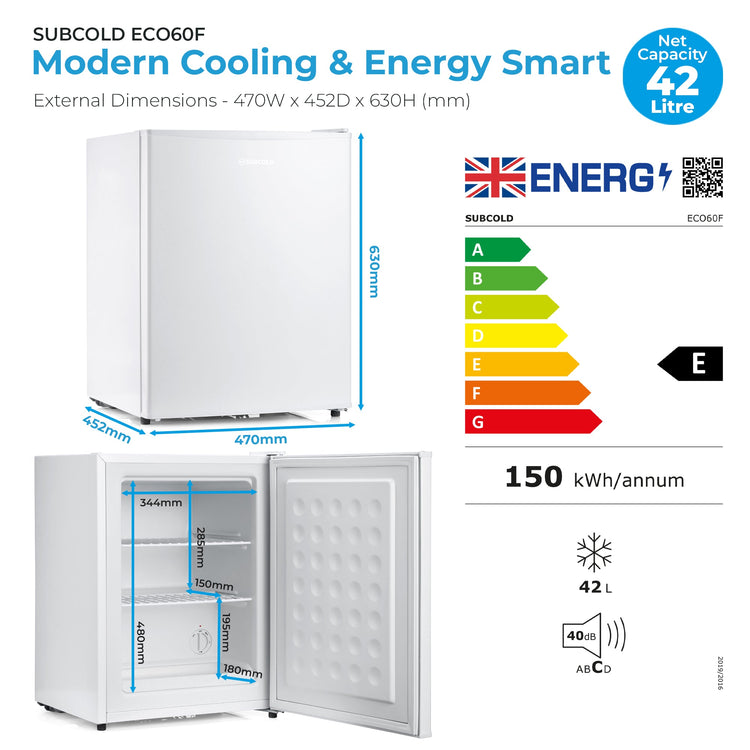 Subcold Eco60F Mini Freezer - White