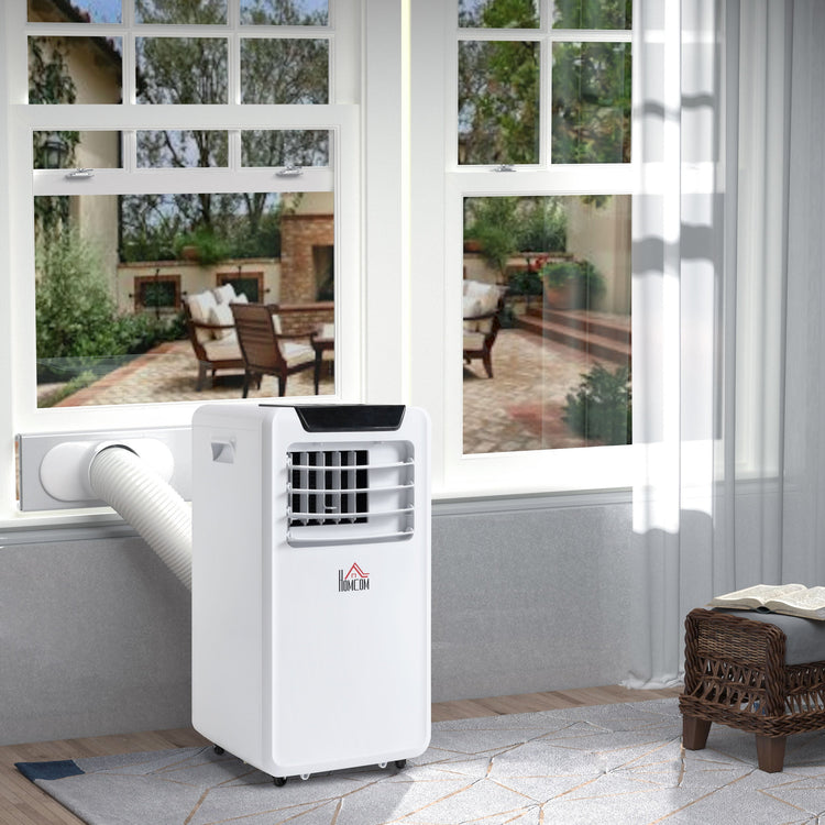 HOMCOM 10000 BTU Air Conditioning Unit, 3-in-1 Portable Air Conditioner, Dehumidifier, Cooling Fan with Remote Control, LED Display, 2 Speeds, 24H Timer, Window Venting Kit, 18m\'c2\'b2