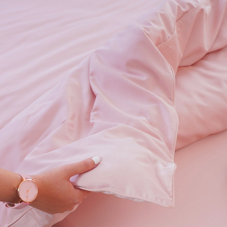 Ackly Bamboo Blush Pink Duvet Cover Set