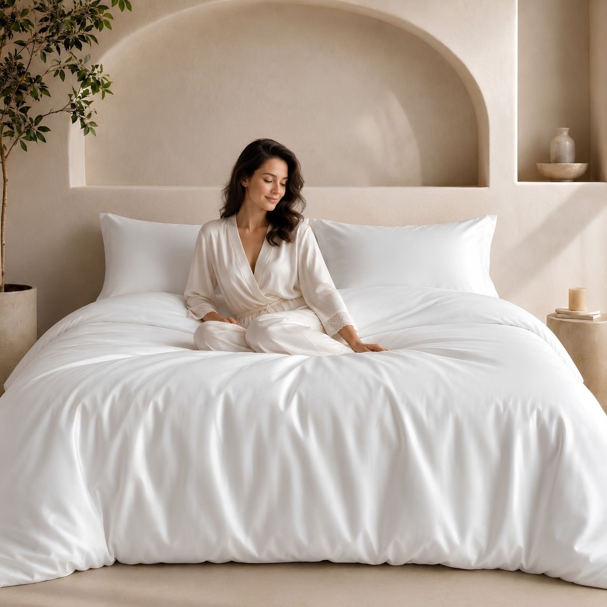 Ackly Bamboo - White Pillowcases Pair