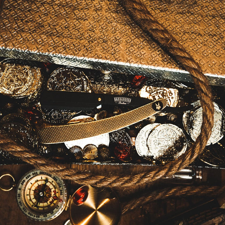 Cut Throat Razor - The Jolly Roger - 24k Gold Plated