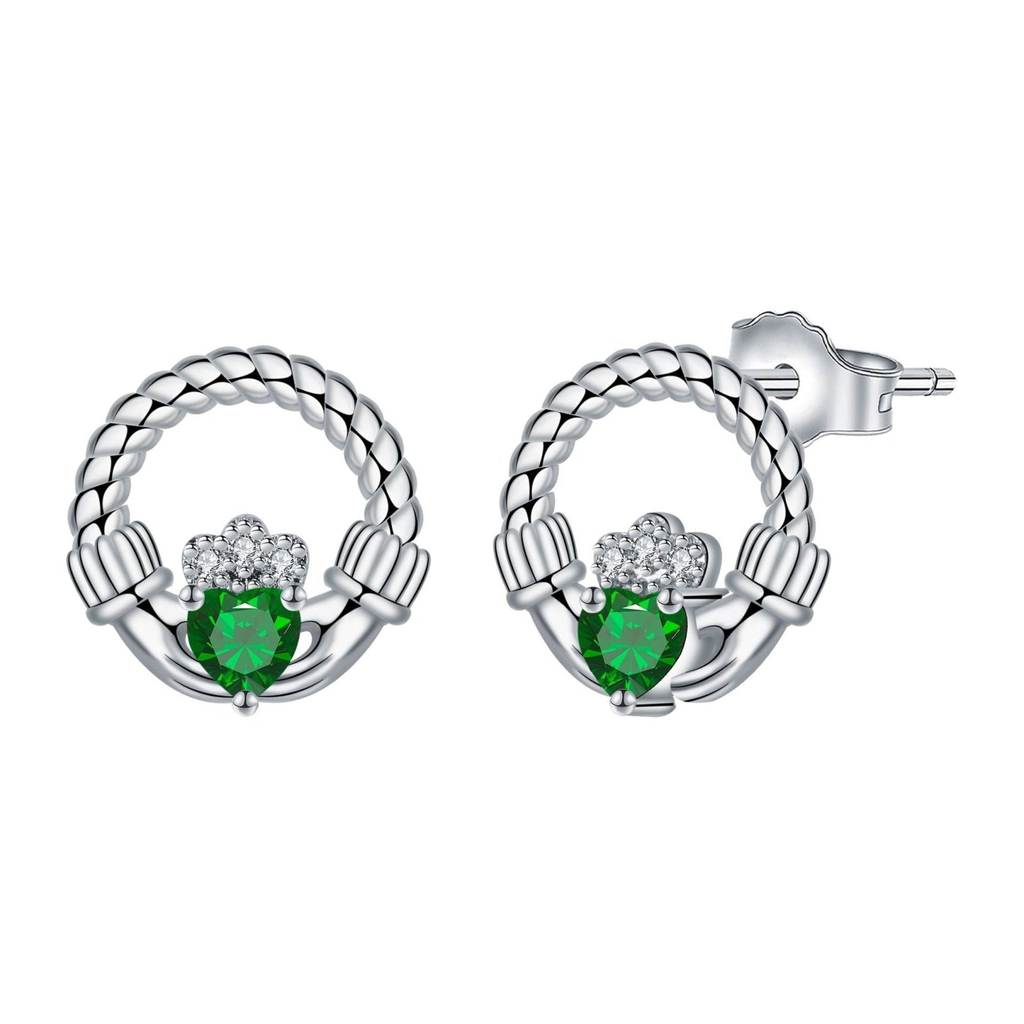 925 Silver Needle Crown Stud Earring Elegant Mother's Day Gift