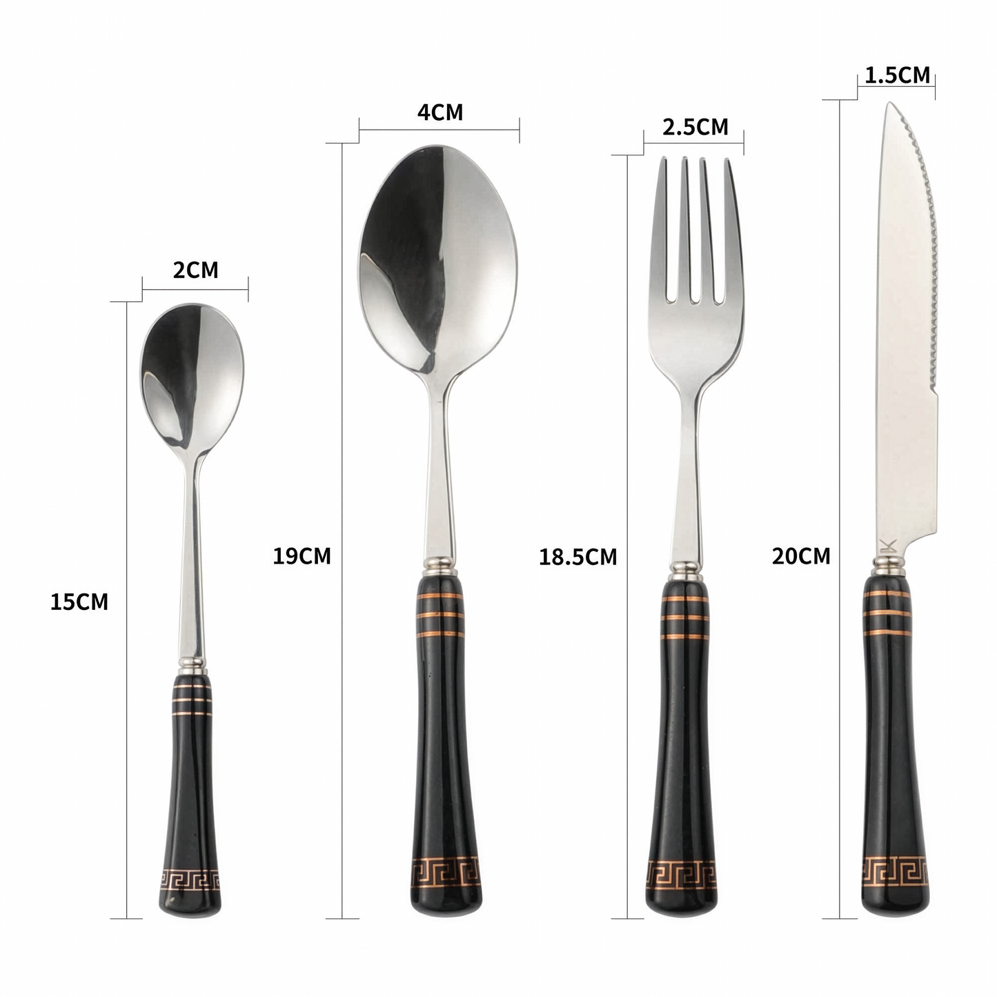 Heritage Gold 24-Piece Cutlery Set – Black