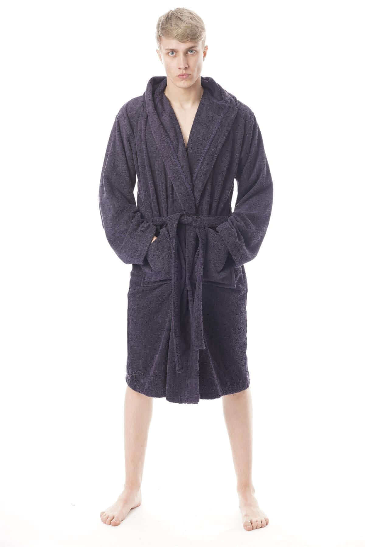 Toro Rocco Men's Hooded Bathrobe Super Soft Terry Towelling Ultra Absorbing Long Pile