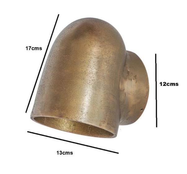Hopton - Antique Brass Mast Down Wall Light | Nautical Industrial Sconce