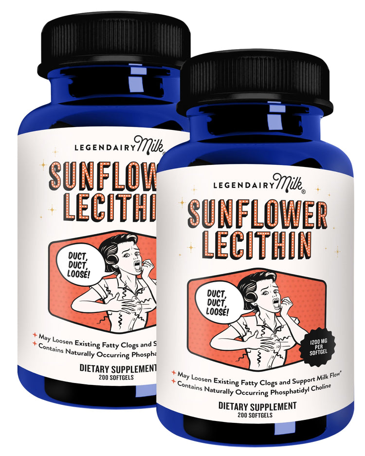Legendairy Milk Sunflower Lecithin 1200mg β Lactation Support (200 Softgels x2, USA Made)