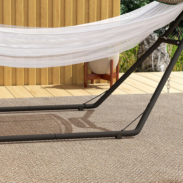 Outsunny 9ft Hammock Stand Adjustable Hammock Frame with Non-Slip Feet for Indoor Outdoor, 150 kg Capacity, Black