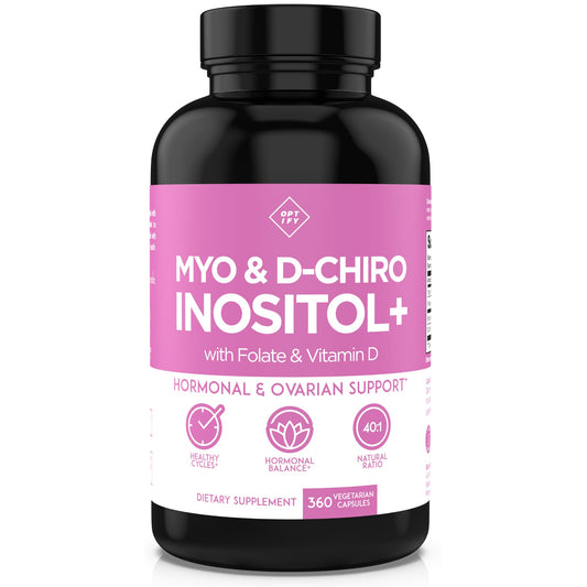 Optify Inositol for Women – 90-Day Supply, 40:1 Myo-Inositol to D-Chiro Inositol, Folate & Vitamin D