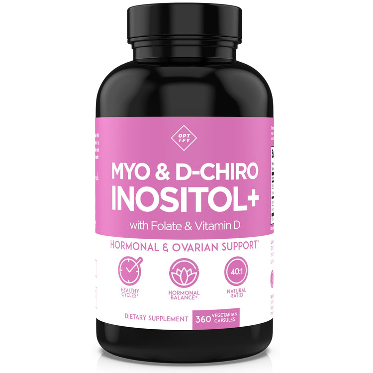 Optify Inositol for Women – 90-Day Supply, 40:1 Myo-Inositol to D-Chiro Inositol, Folate & Vitamin D