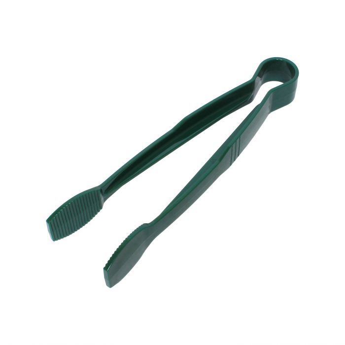 Polycarbonate Green Flat Grip Tongs 229mm