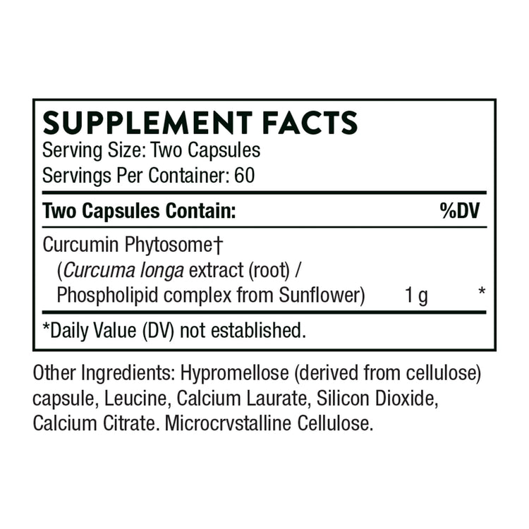THORNE Curcumin Phytosome Meriva 1000 mg — Clinically Studied, High Absorption | 60 Servings