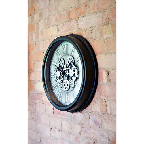 Moving Gear Clock with Roman Numerals